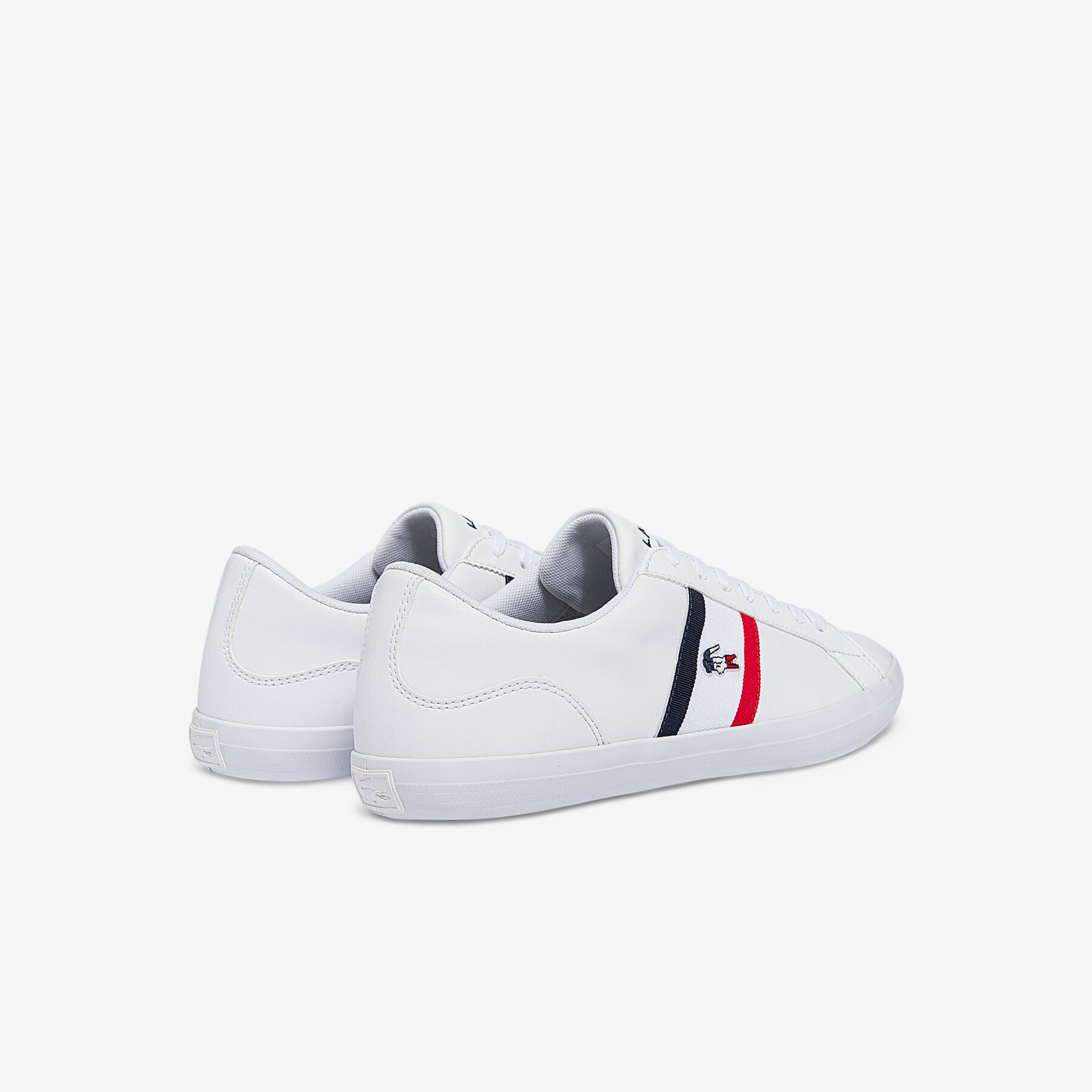 lacoste men s lerond tricolore leather and synthetic trainers