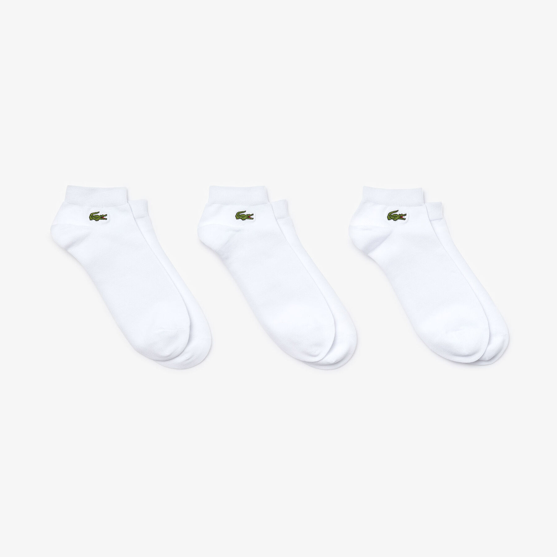 men s three pack of lacoste sport low cut socks in solid jersey