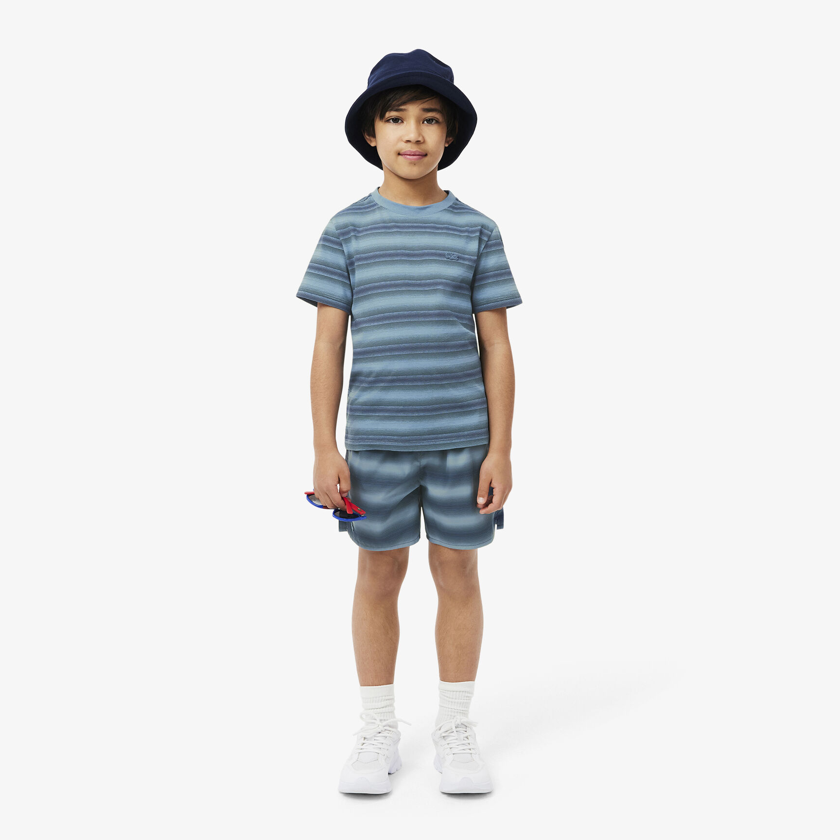 Striped Print Cotton T-shirt - TJ2362-00-GAI