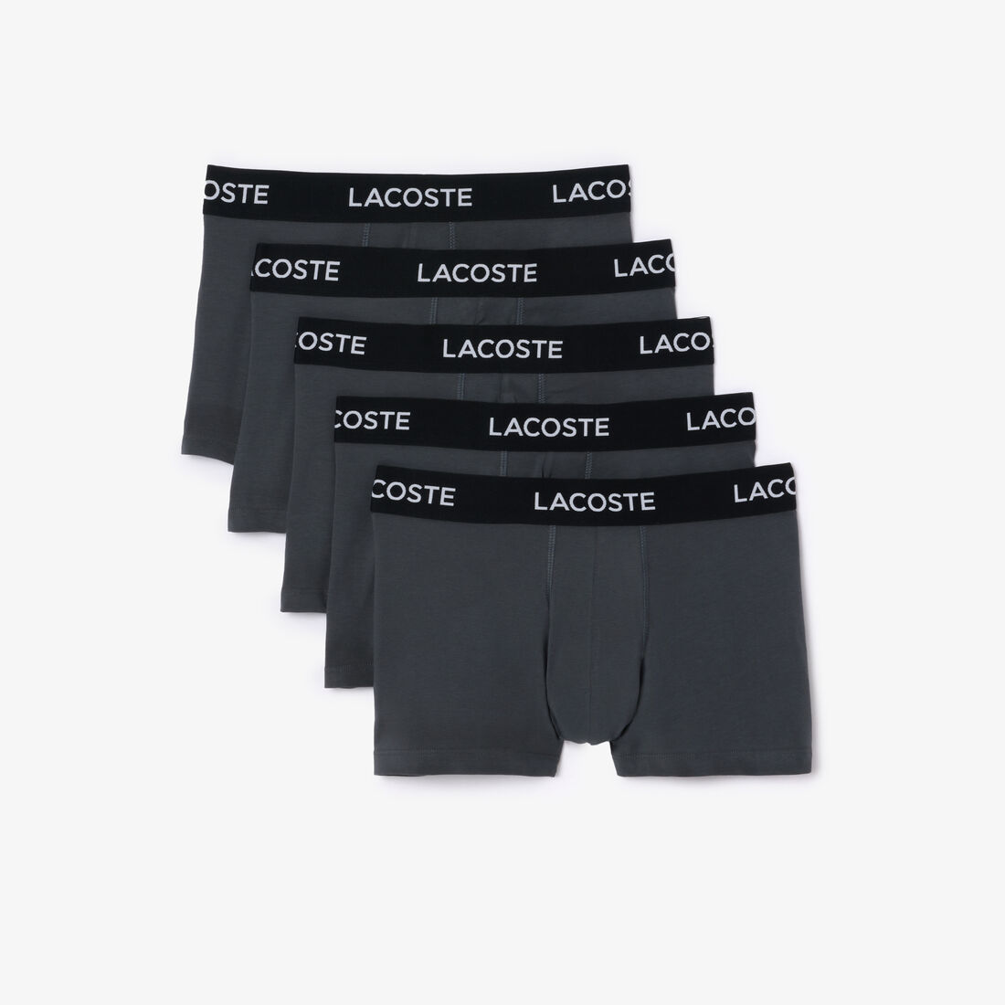 طقم بوكسر لاكوست قطن مطاطي للرجال، 5 قطع Men's 5-pack Lacoste Stretch Cotton Trunks - 5H5203-00-XB4