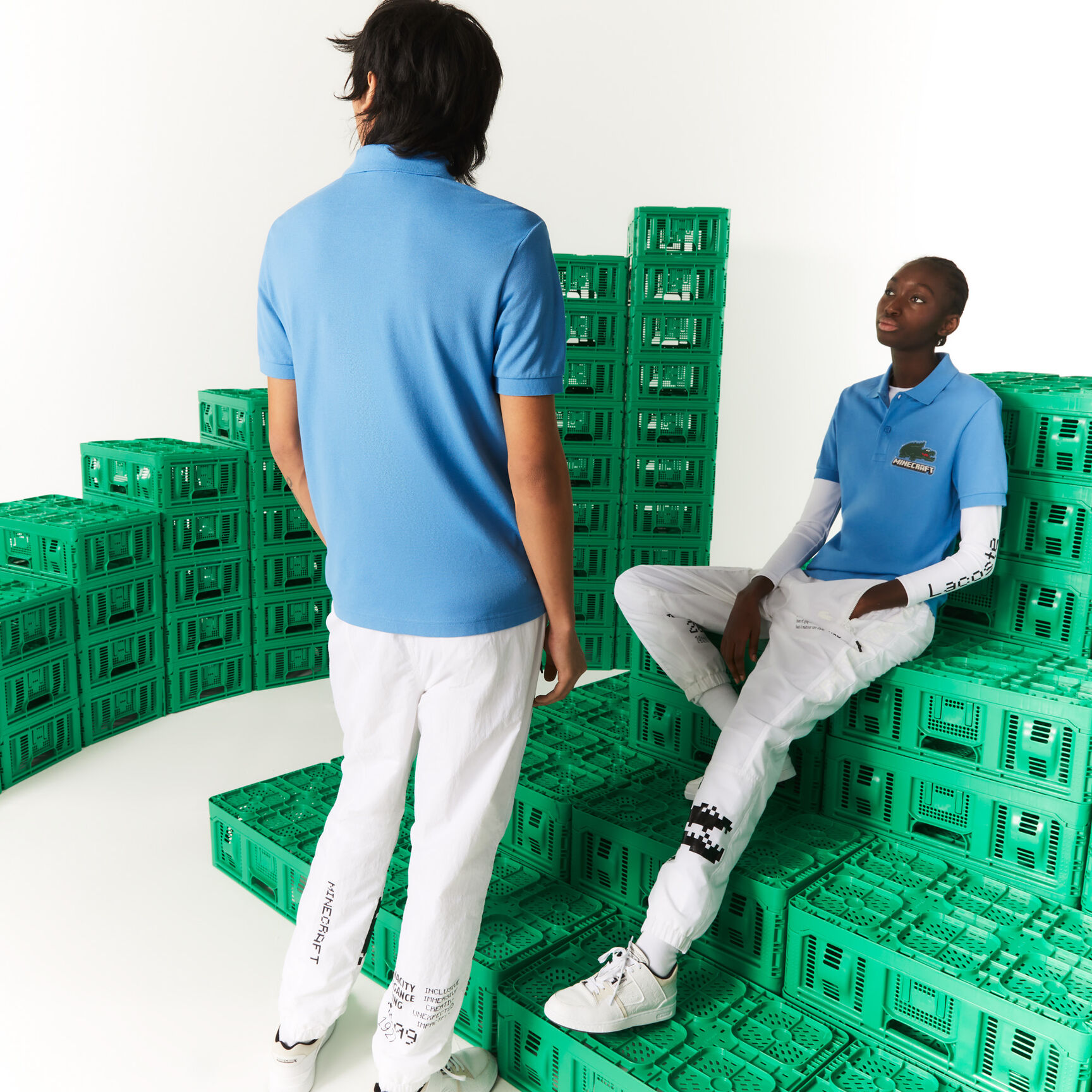 تيشيرت بولو قطن عضوي بقصة كلاسيكية للجنسين مجموعة Lacoste x Minecraft تيشيرت بولو قطن عضوي بقصة كلاسيكية للجنسين مجموعة Lacoste x Minecraft