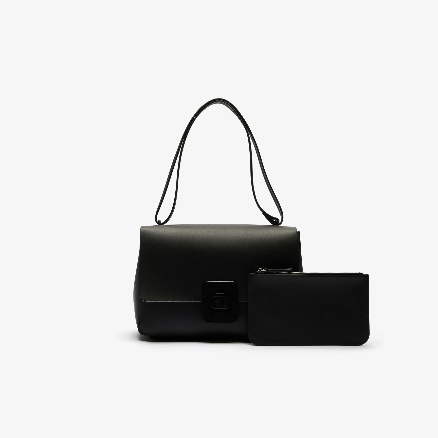 Women’s Croco Turn Crocodile Clasp Large Leather Shoulder Bag