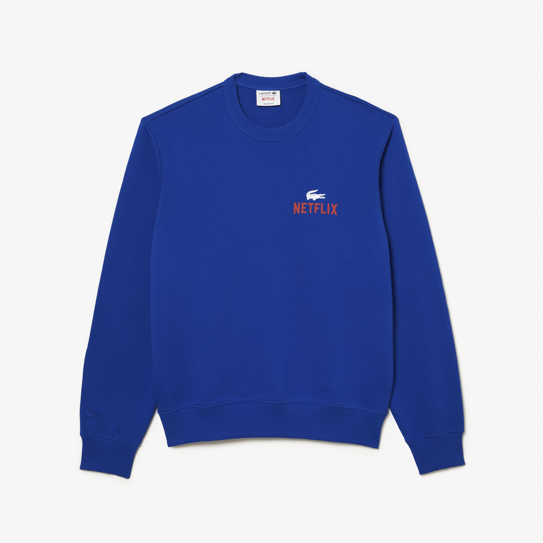 Unisex Lacoste x Netflix Round Neck Print Back Sweatshirt unisex lacoste x netflix round neck print back sweatshirt