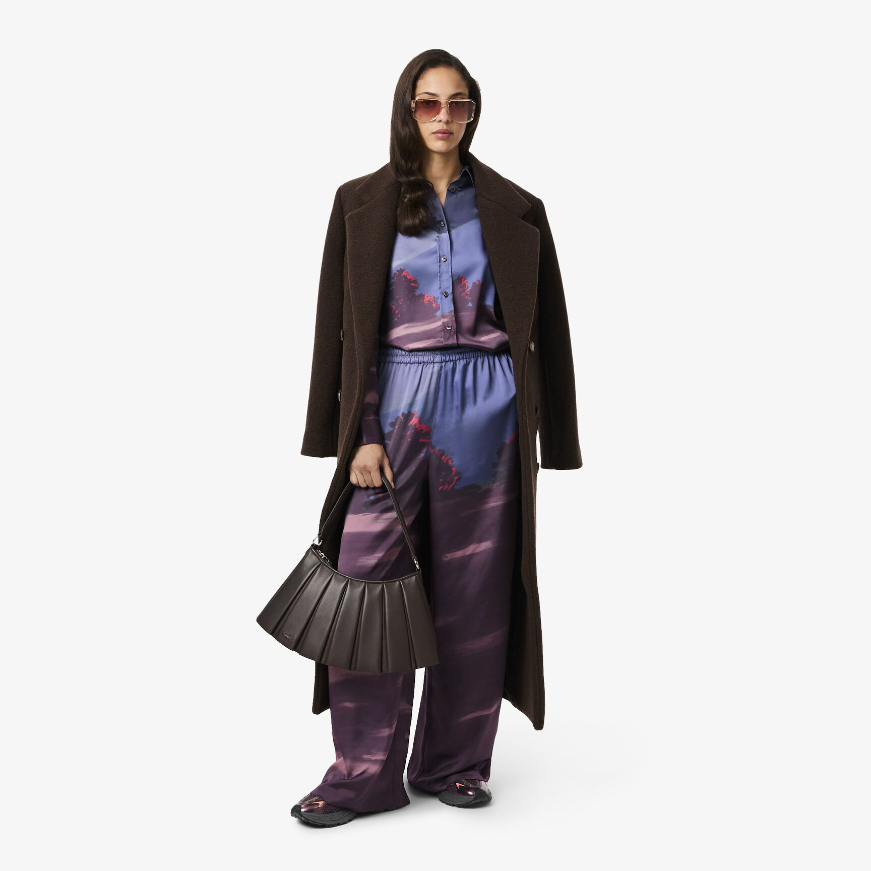 Oversized Landscape Print Satin Shirt - CF6386-00-ADI