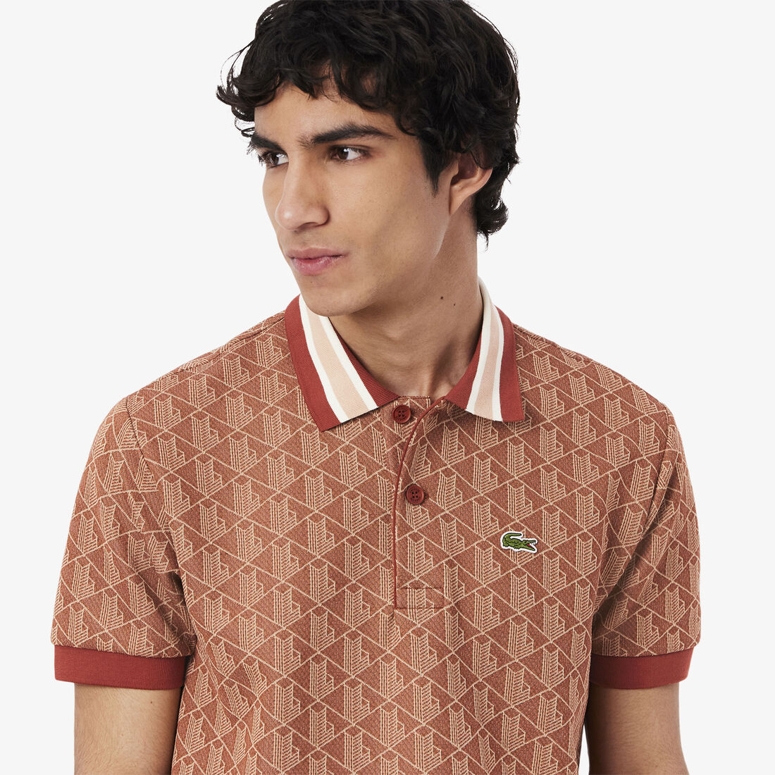 Classic Fit Monogram Jacquard Polo Shirt Classic Fit Monogram Jacquard Polo Shirt - DH1417-00-GTI