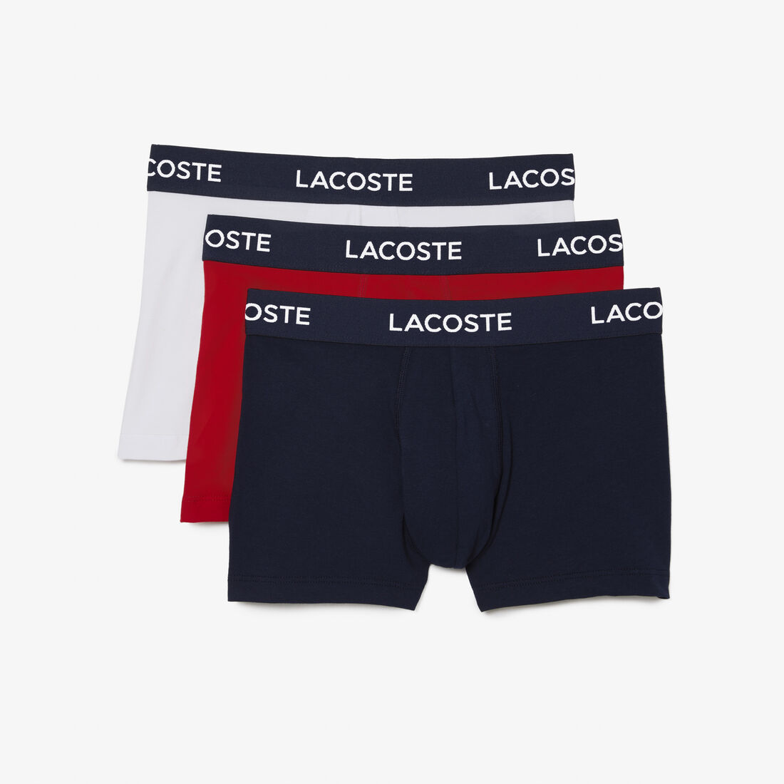 مجموعة من 3 سراويل داخلية للرجال لاكوست Men's 3-Pack Lacoste Logo Waist Trunks - 5H7686-00-LAW