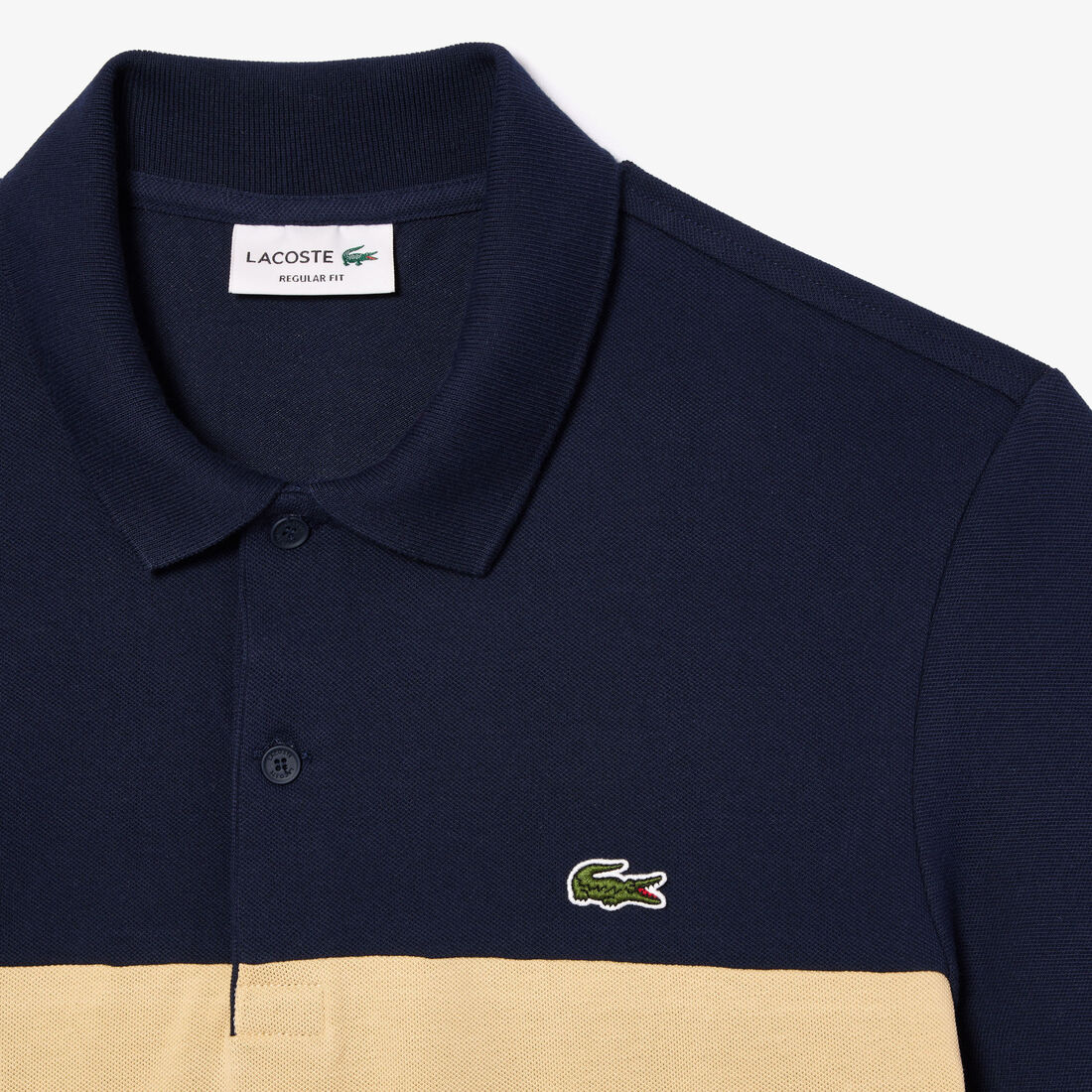 تي شيرت بولو L.12.12 بيكيه قطن مزين برقعة Regular Fit Stretch Pique Colourblock Polo Shirt - PH1470-00-IP7
