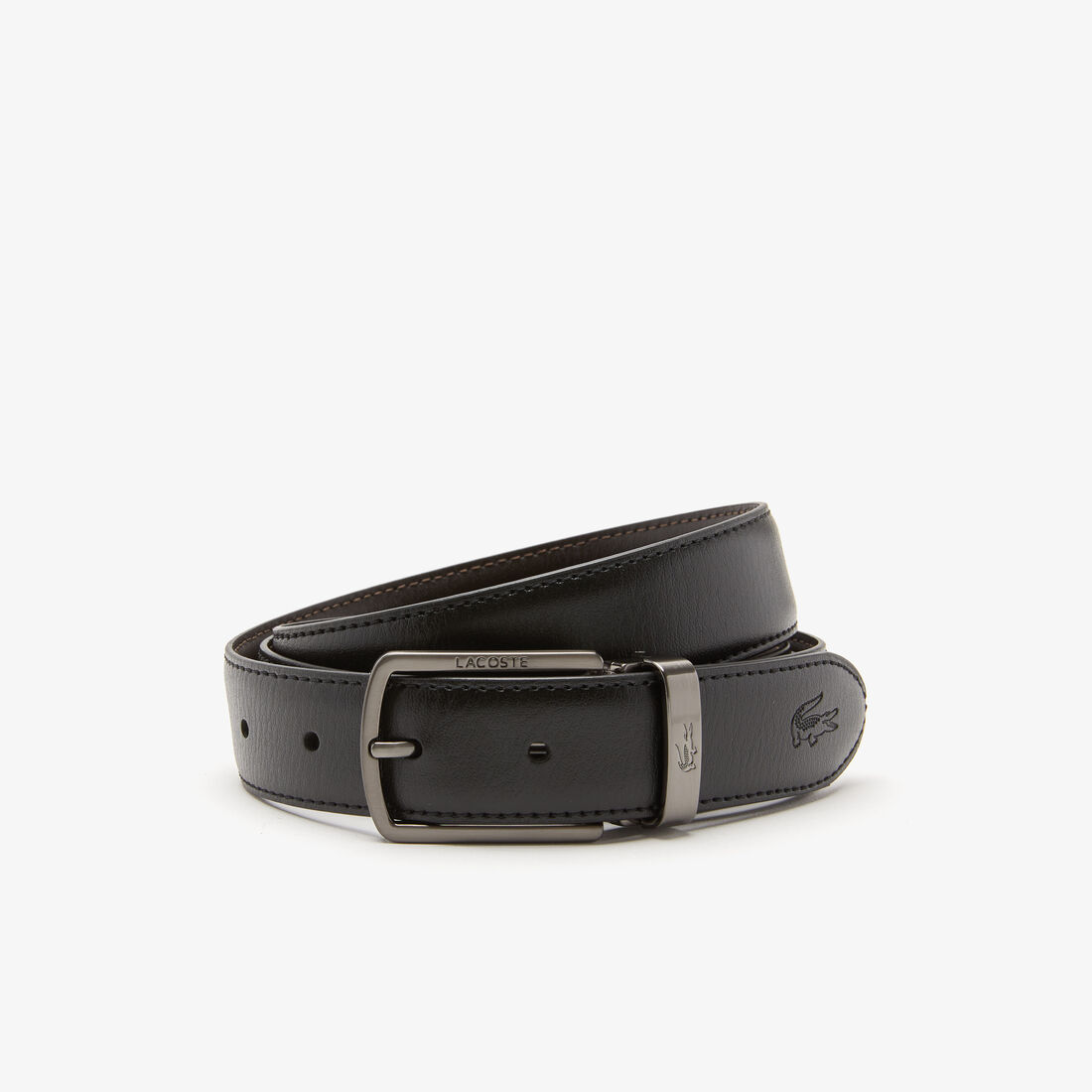 طقم هدايا حزام لاكوست بإبزيمين بسن للرجال Men's Lacoste Two Pin Buckle Belt Gift Set - RC4050-371