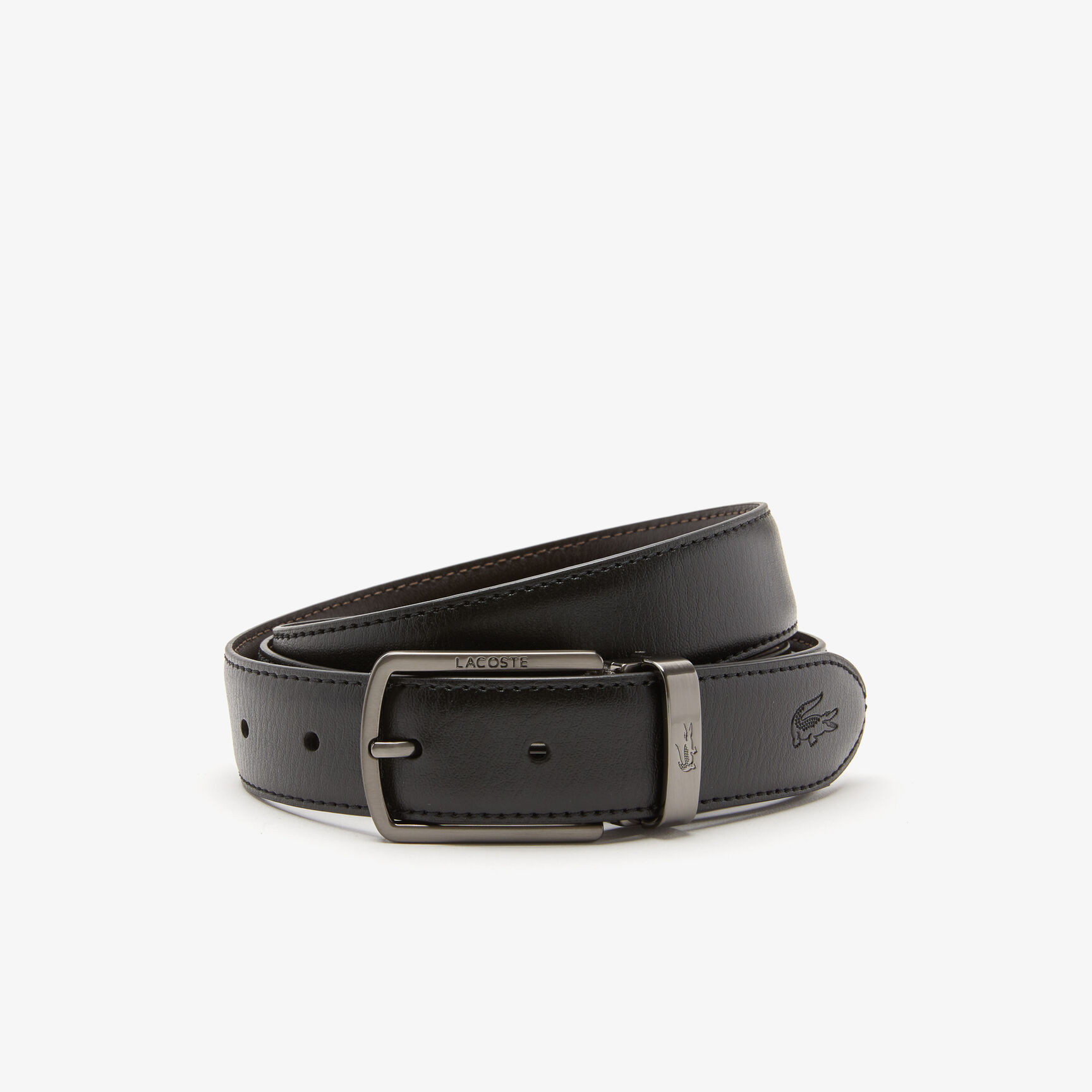 طقم هدايا حزام لاكوست بإبزيمين بسن للرجال Men's Lacoste Two Pin Buckle Belt Gift Set - RC4050-371