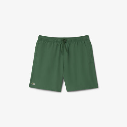 شورت سباحة أحادي اللون متوسط الطول