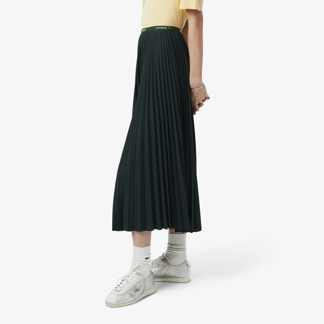 Long Pleated Elasticated Waist Skirt Long Pleated Elasticated Waist Skirt - JF1402-00-YZP