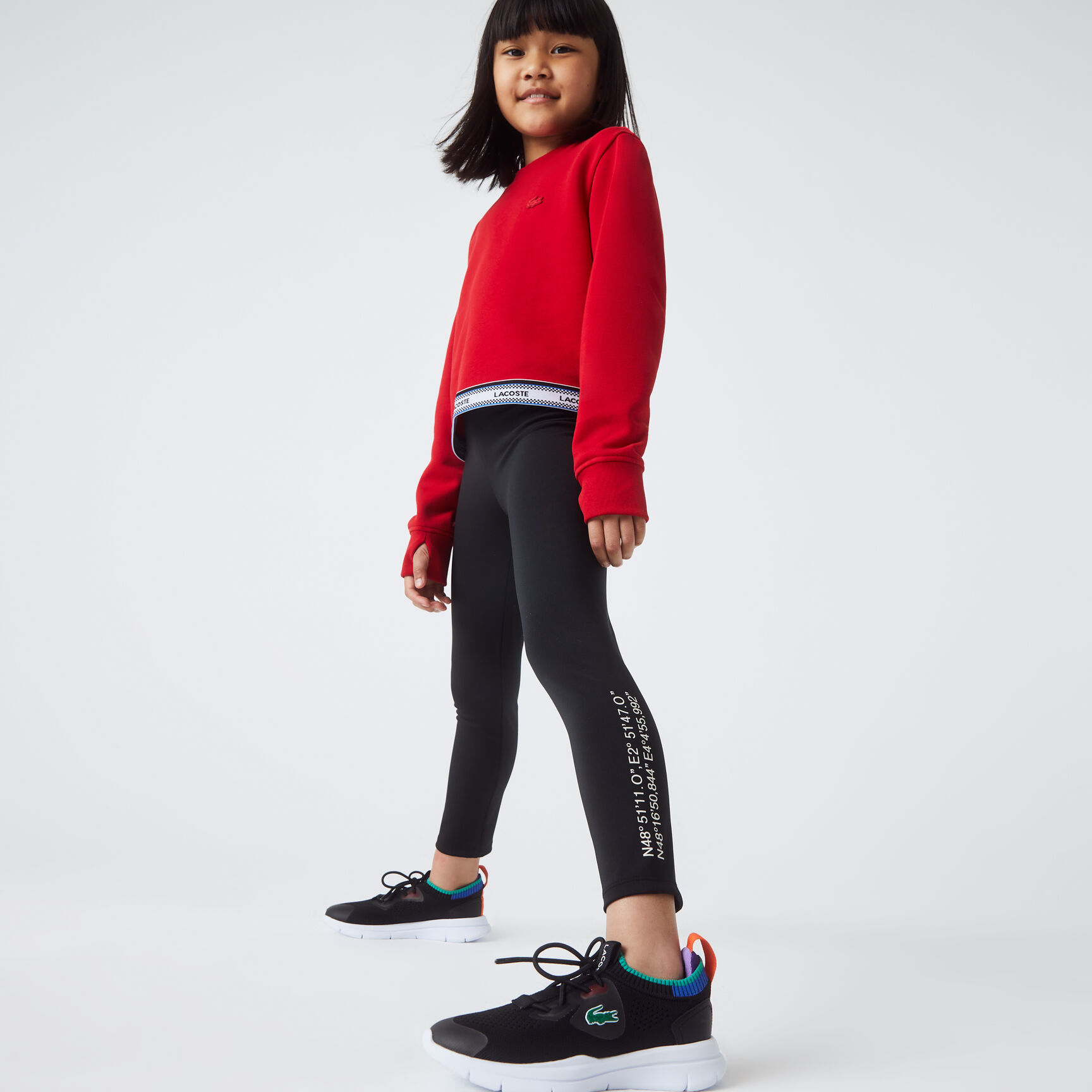 Girls' Lacoste Printed Waist Leggings Girls' Lacoste Printed Waist Leggings