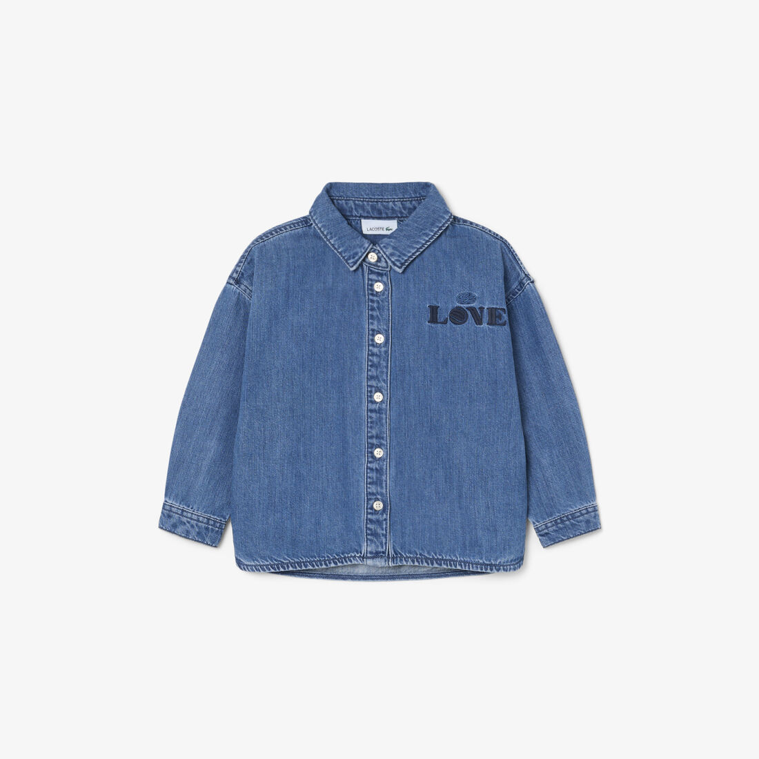 Badge Accent Denim Shirt lacoste badge accent denim shirt