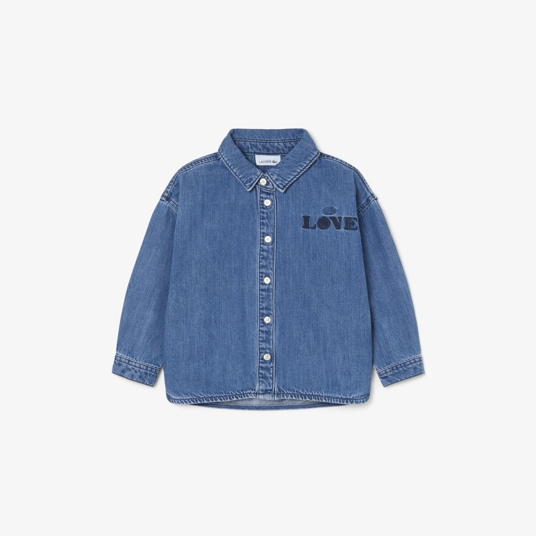 Badge Accent Denim Shirt lacoste badge accent denim shirt