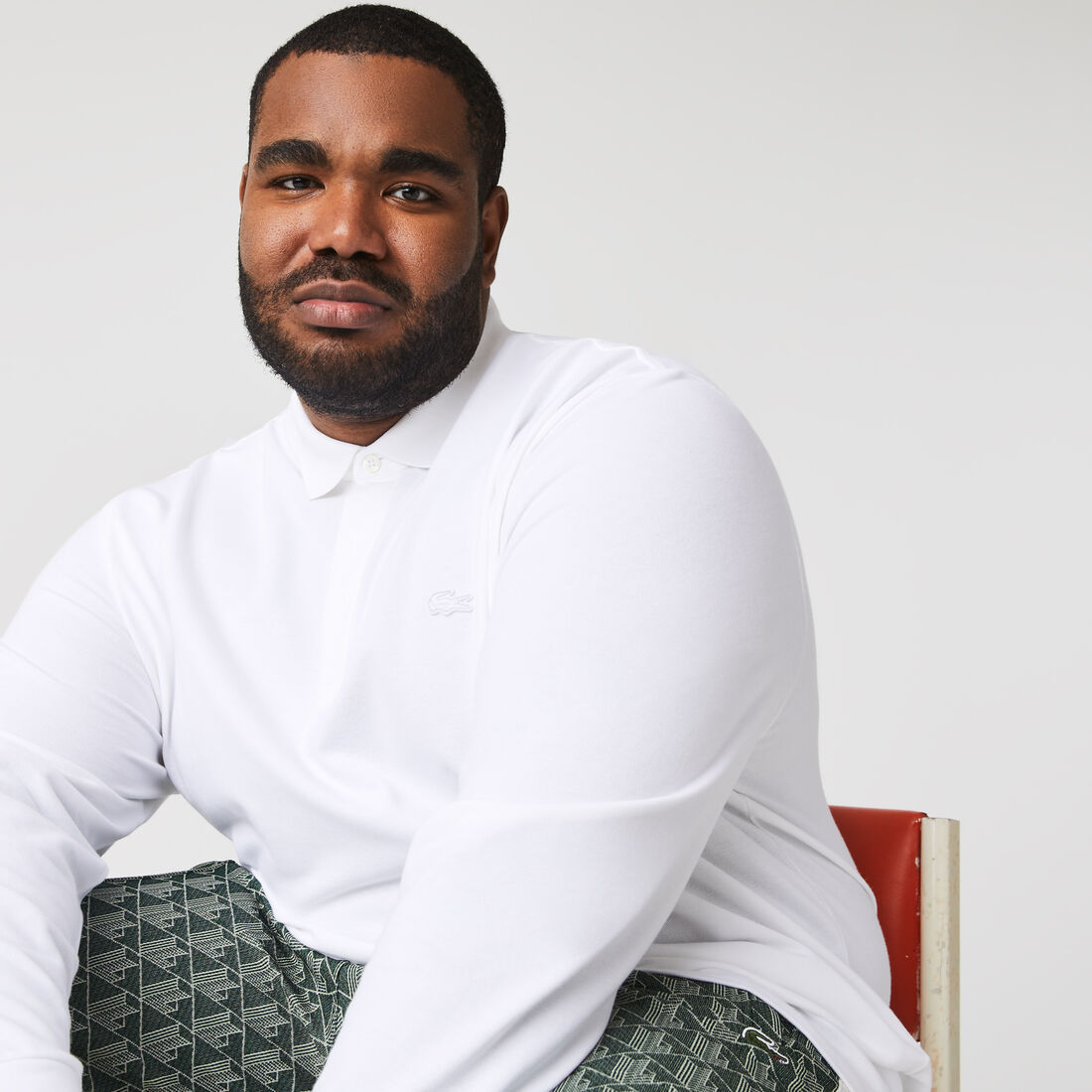 قميص بولو بيكيه باريسي بقصة عادية Smart Paris long sleeve stretch cotton Polo Shirt - PH2481-00-001