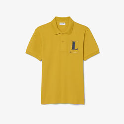 lacoste classic fit printed petit pique polo shirt