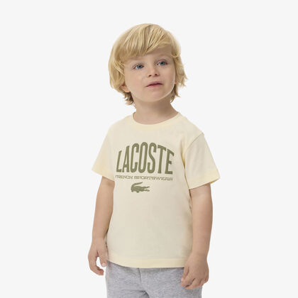 lacoste printed cotton t shirt