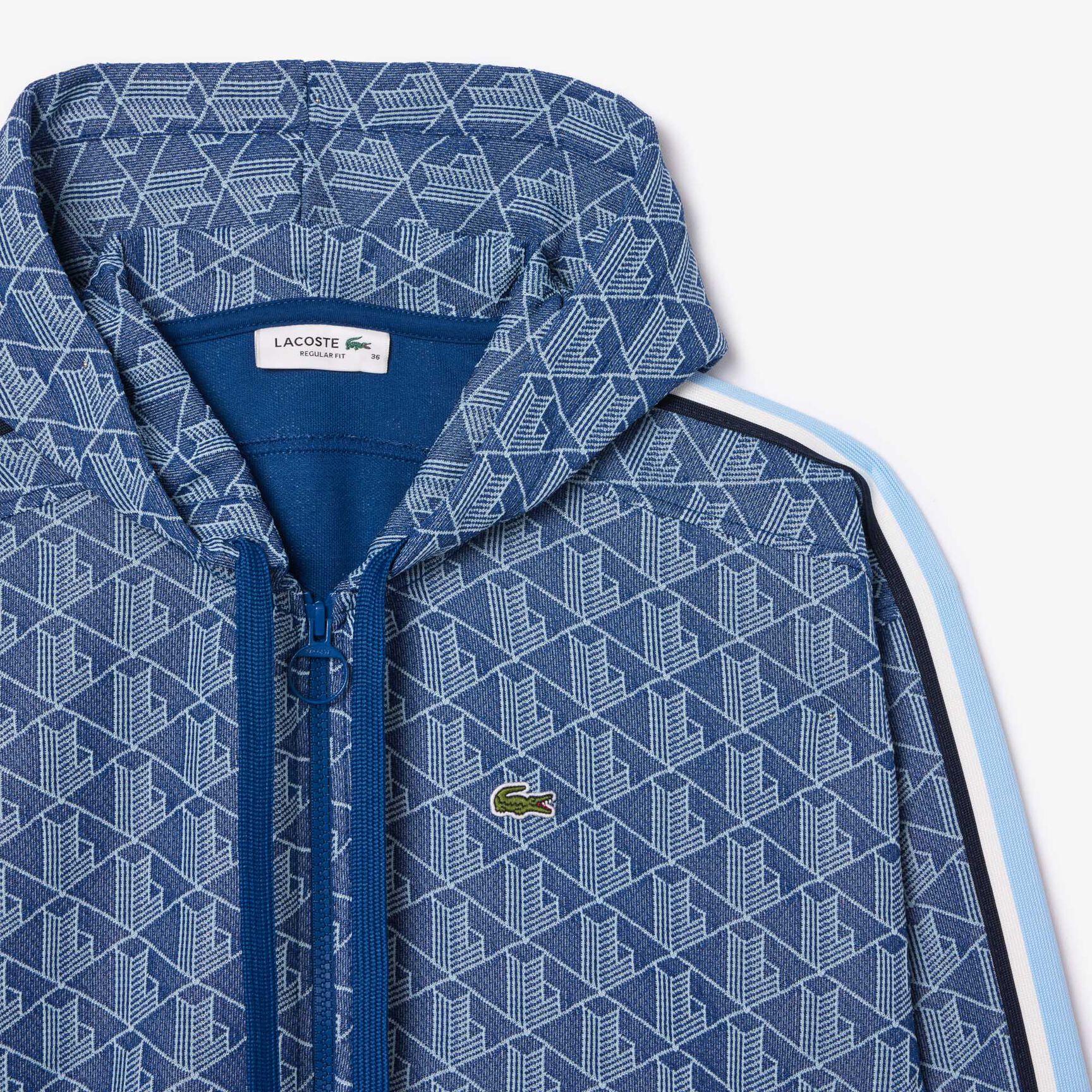 Monogram Jacquard Zip Front Hoodie - SF7606-00-6LE