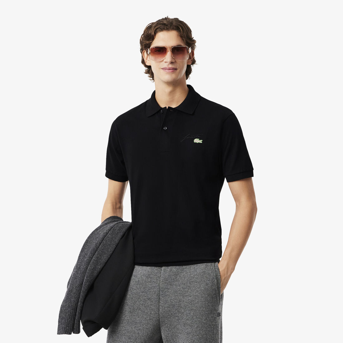 Buy Classic Fit Embroidery Detail Pique Polo Shirt Lacoste UAE
