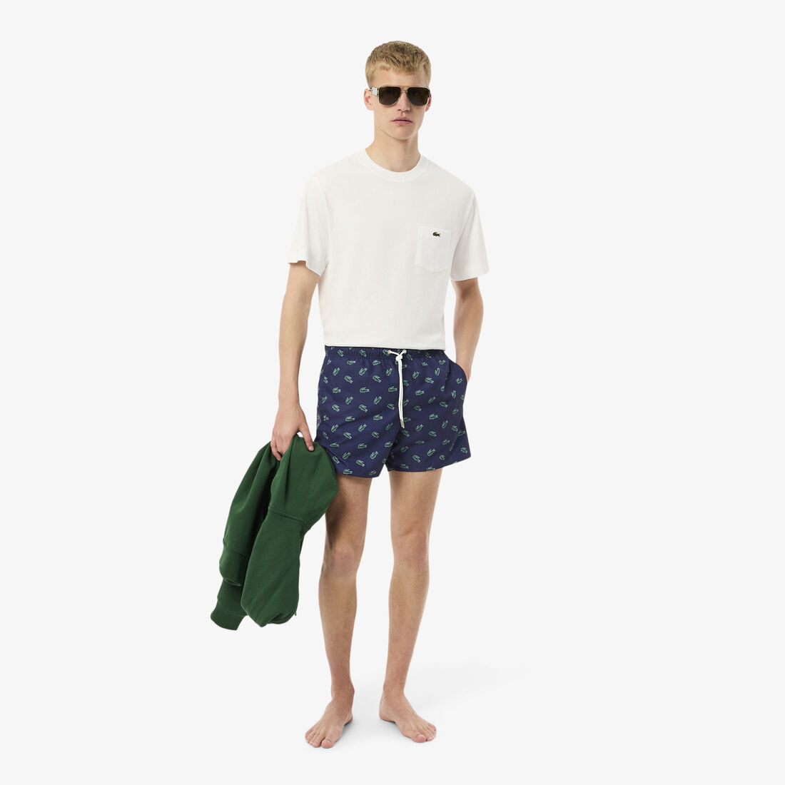 شورت سباحة بطبعة تمساح Crocodile Print Swim Trunks - MH7188-00-QRN