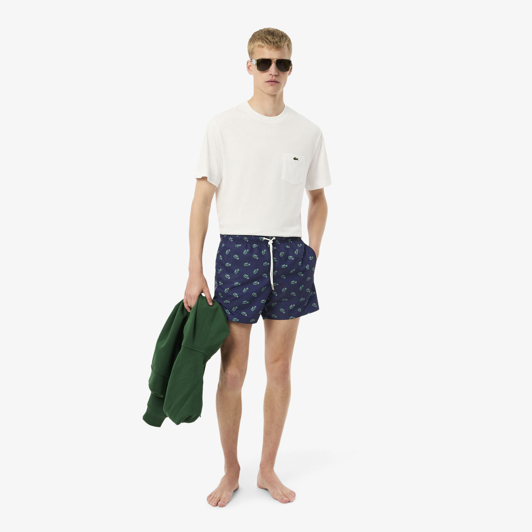 شورت سباحة بطبعة تمساح Crocodile Print Swim Trunks - MH7188-00-QRN