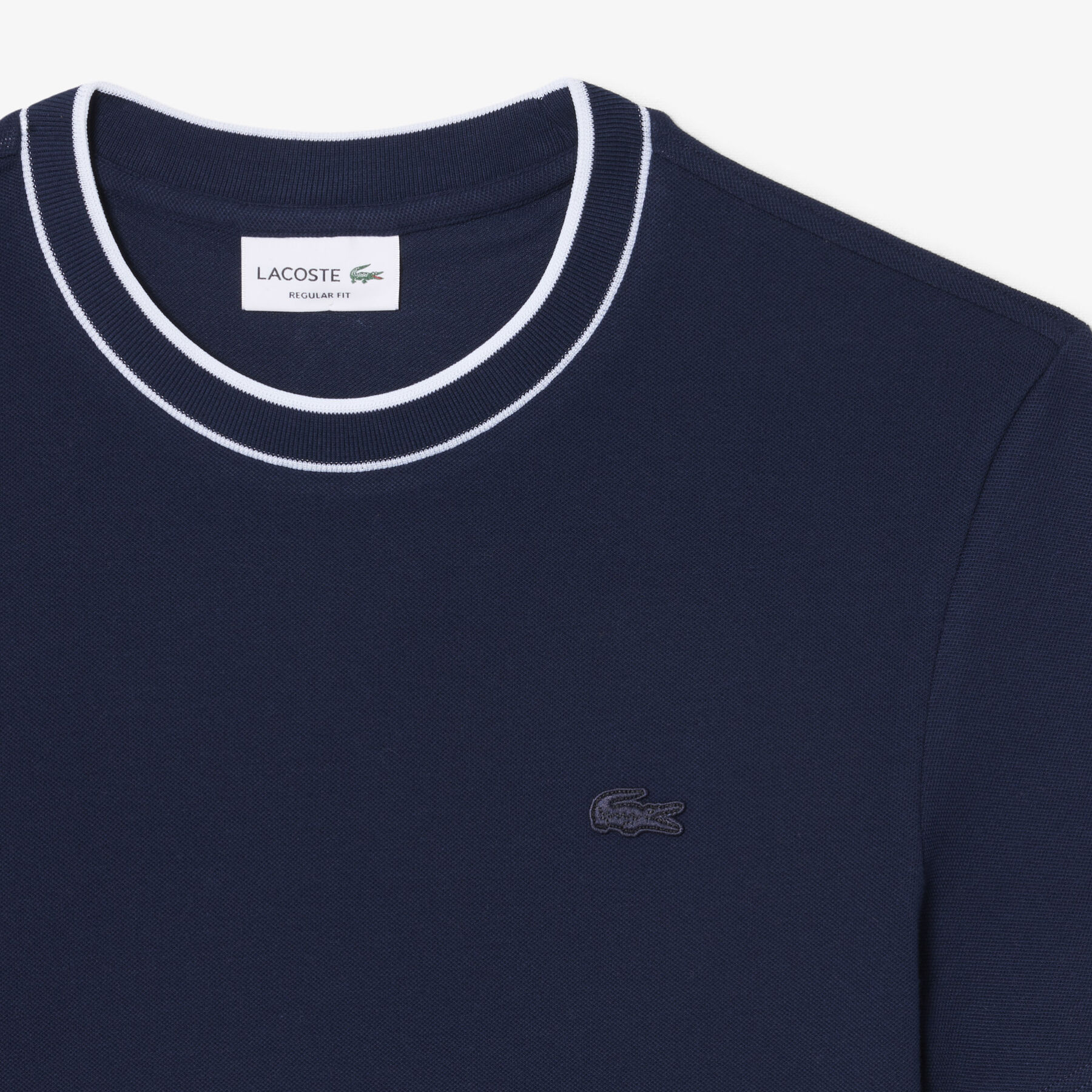 تيشيرت بيكيه مطاطي بياقة مخططة Stretch Pique Stripe Collar T-shirt - TH8174-00-166