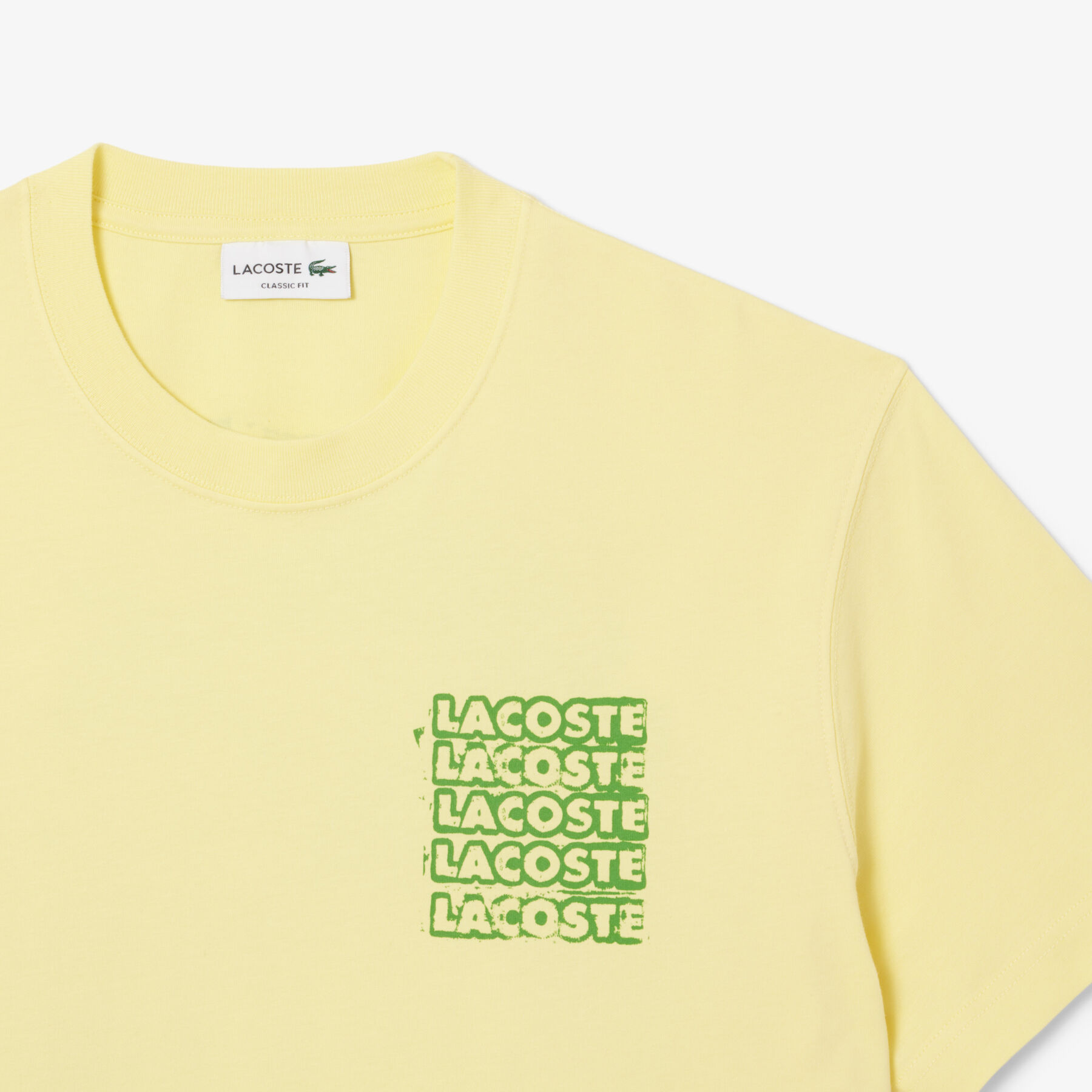 lacoste cotton jersey graphic t shirt