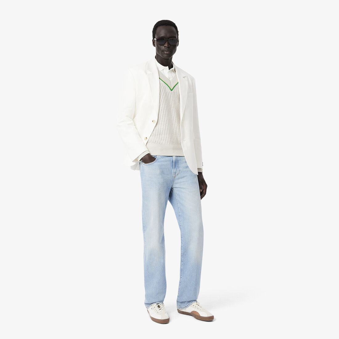 V Neck Striped Tennis Sweater V Neck Striped Tennis Sweater - AH9303-00-GIH