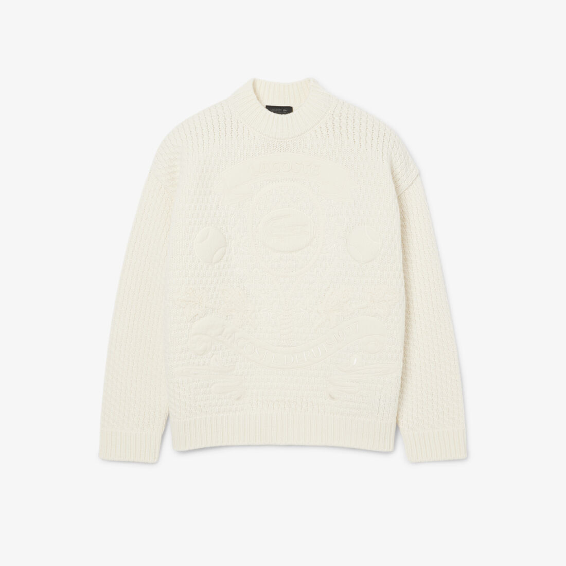 سترة صوفية مطرز بشعار الماركة Runway Embroidered Badge Wool Sweater - AH3737-00-70V