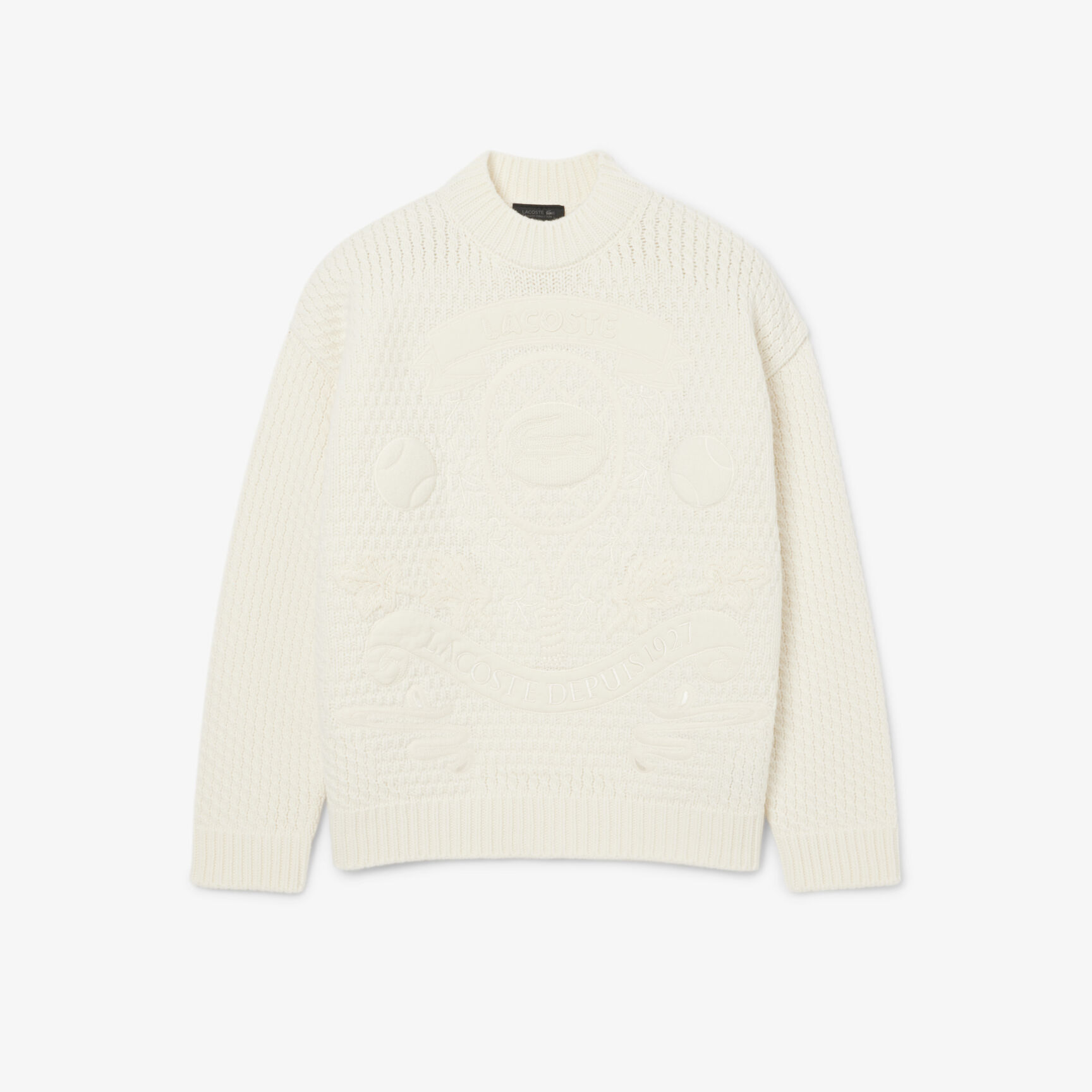 سترة صوفية مطرز بشعار الماركة Runway Embroidered Badge Wool Sweater - AH3737-00-70V