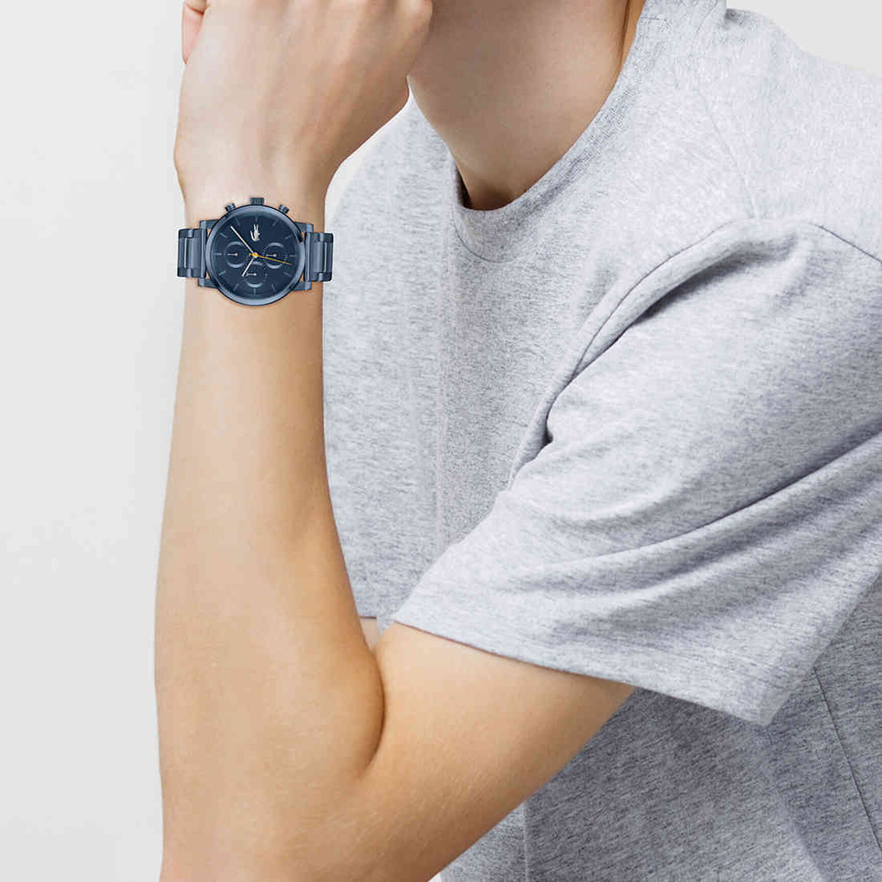 Men Blue Ip Bracelet Multifunction Quartz Watch - 2011408-BLU