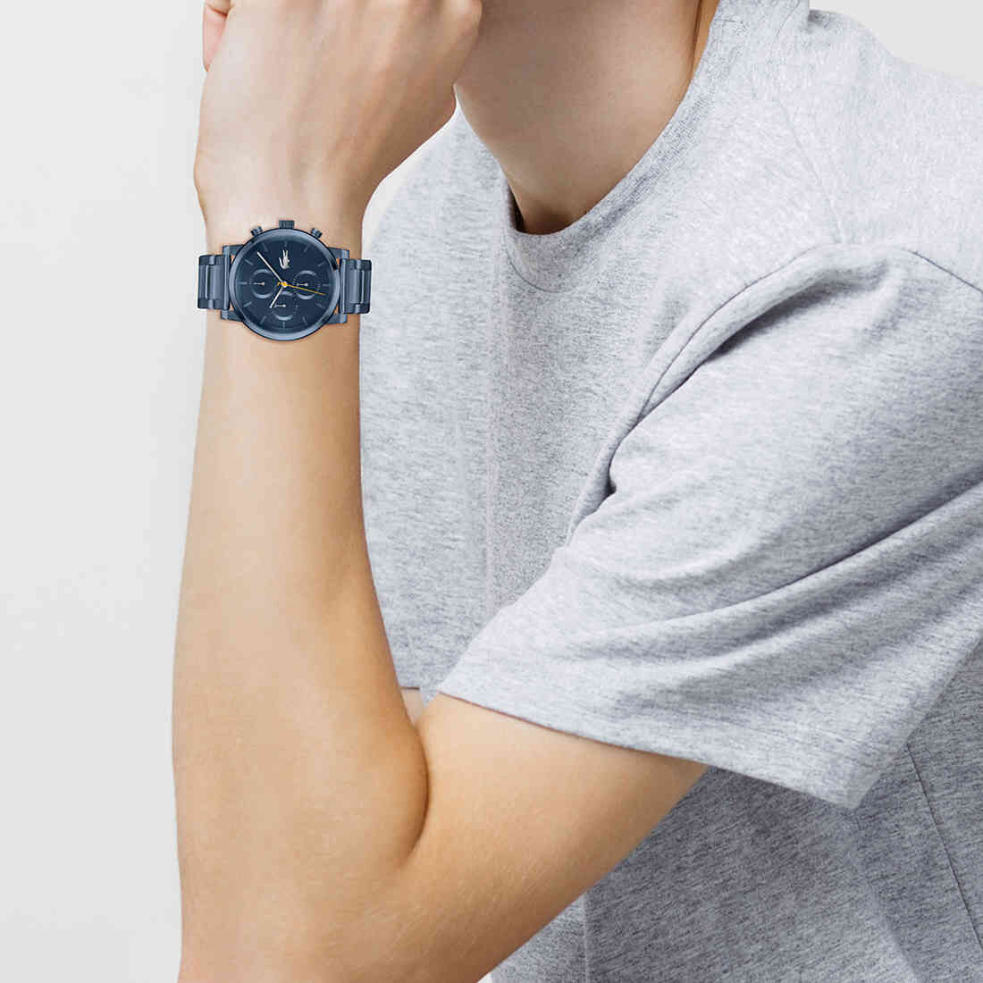 ساعة كوارتز متعددة الوظائف للرجال Men Blue Ip Bracelet Multifunction Quartz Watch - 2011408-BLU