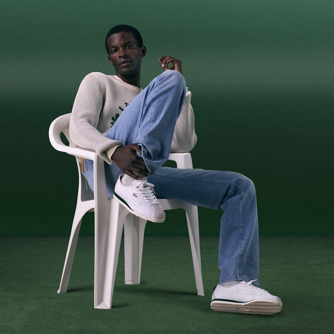 حذاء رياضي Club-Low رجالي من الجلد Men's Club-Low Leather Sneakers - 49SMA0042-1R5