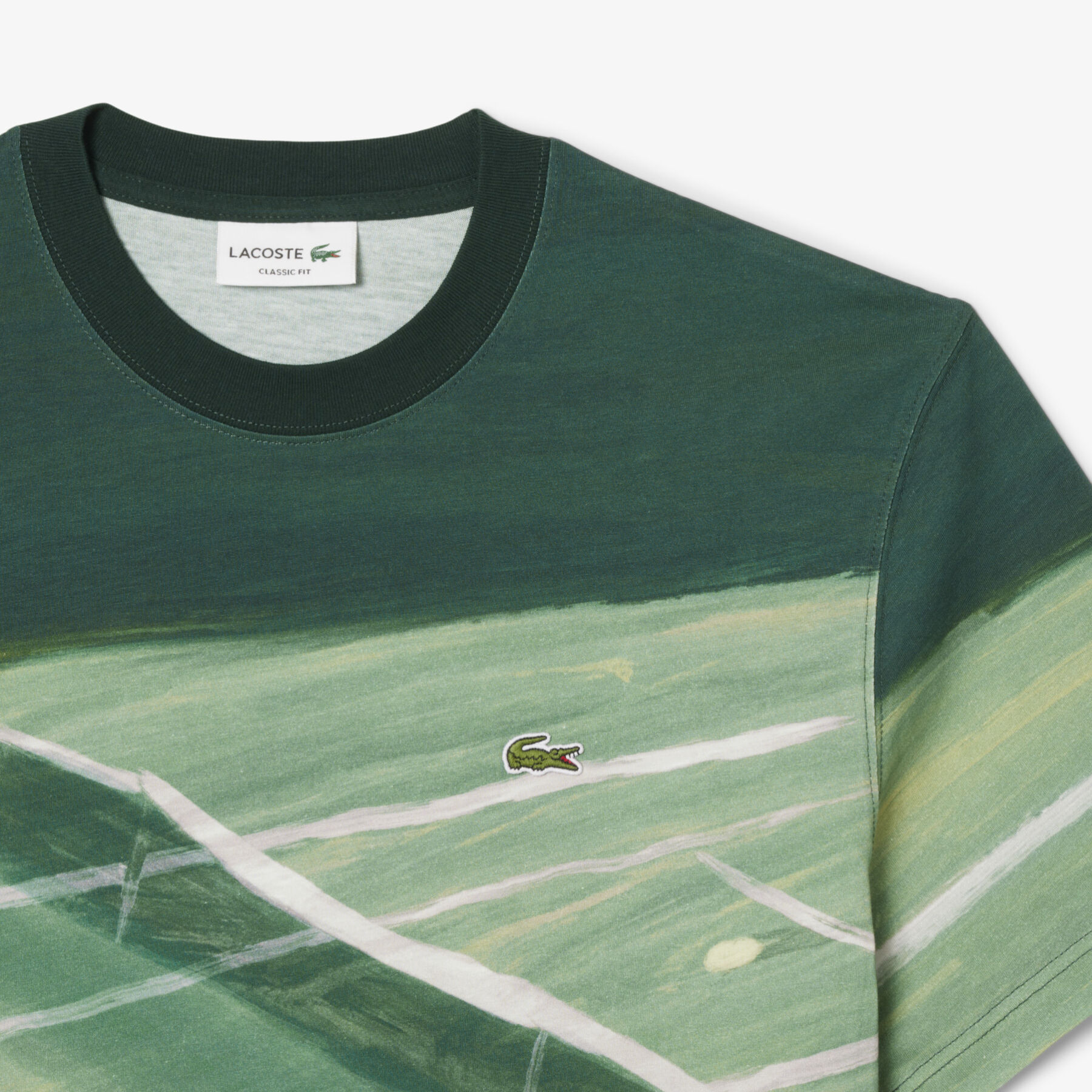 lacoste classic fit tennis print t shirt