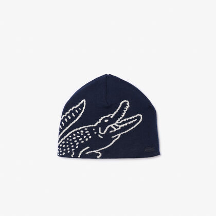 Wool Jacquard Crocodile Beanie