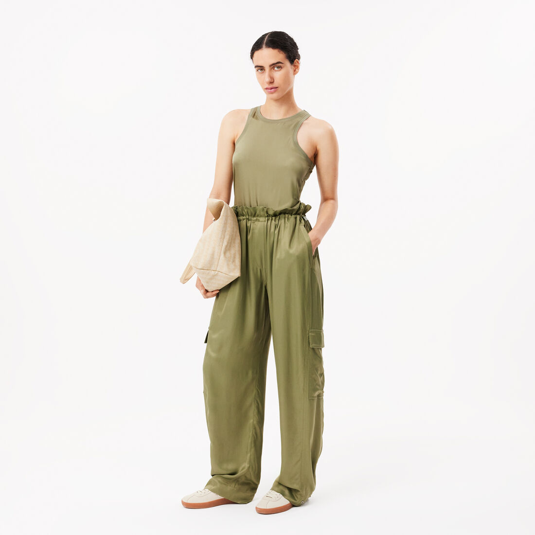 Oversized Satin Cargo Pants Oversized Satin Cargo Pants - HF4002-00-BMY
