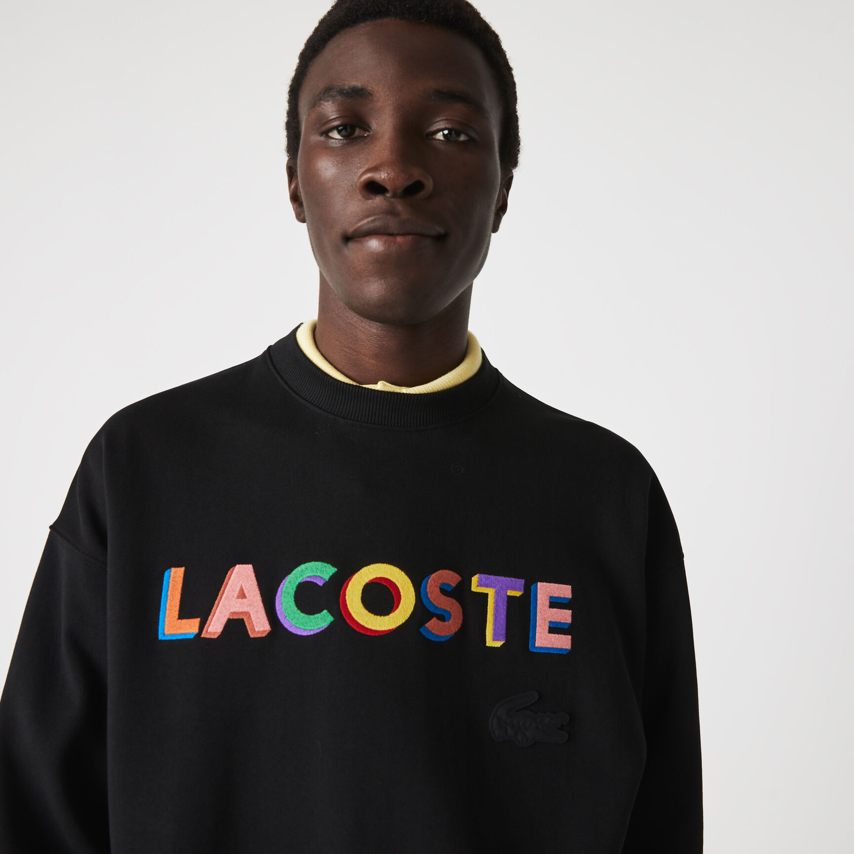 Unisex Lacoste L!VE Loose Fit Embroidered Fleece Sweatshirt