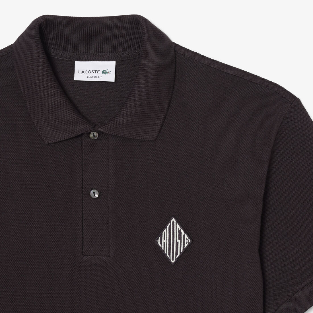 قميص بولو كلاسيكي بقصة كلاسيكية مزين بشعار الماركة Classic Fit Badge Accent Pique Polo Shirt - PH0034-00-3LA