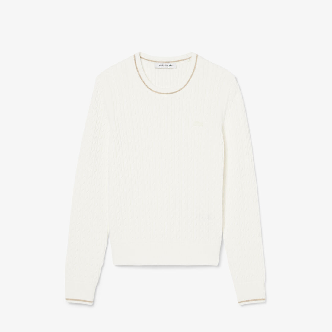 Stripe Accent Cable Knit Sweater Stripe Accent Cable Knit Sweater - AF3241-00-70V