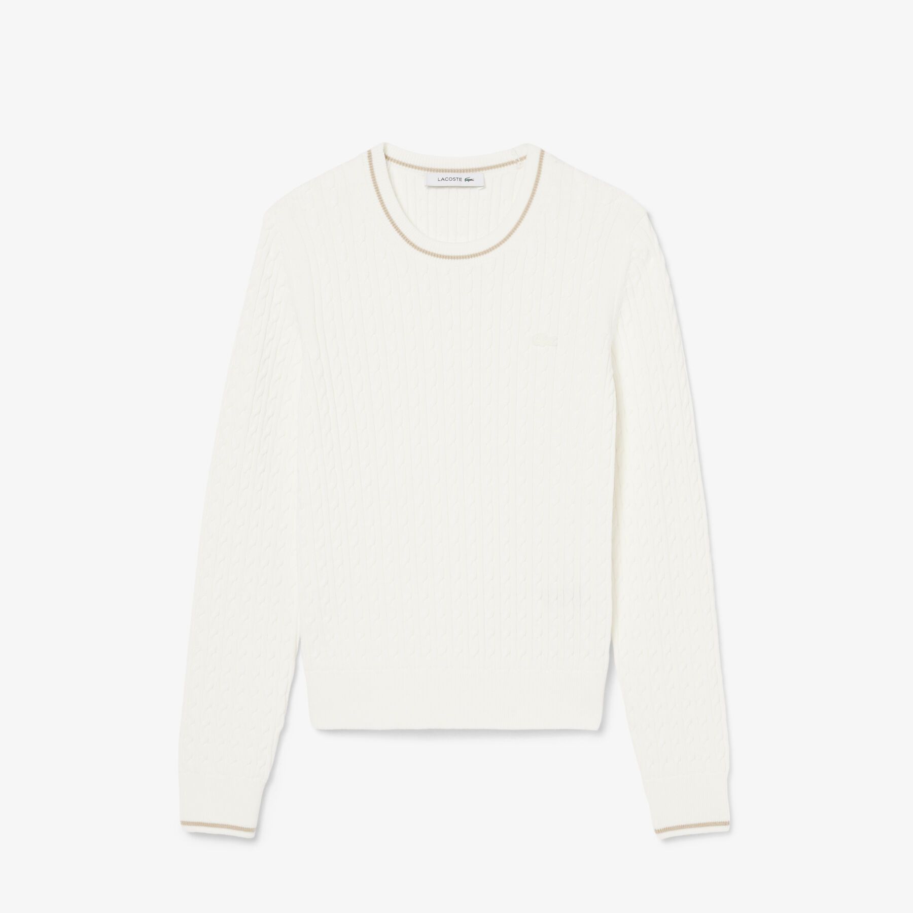Stripe Accent Cable Knit Sweater Stripe Accent Cable Knit Sweater - AF3241-00-70V