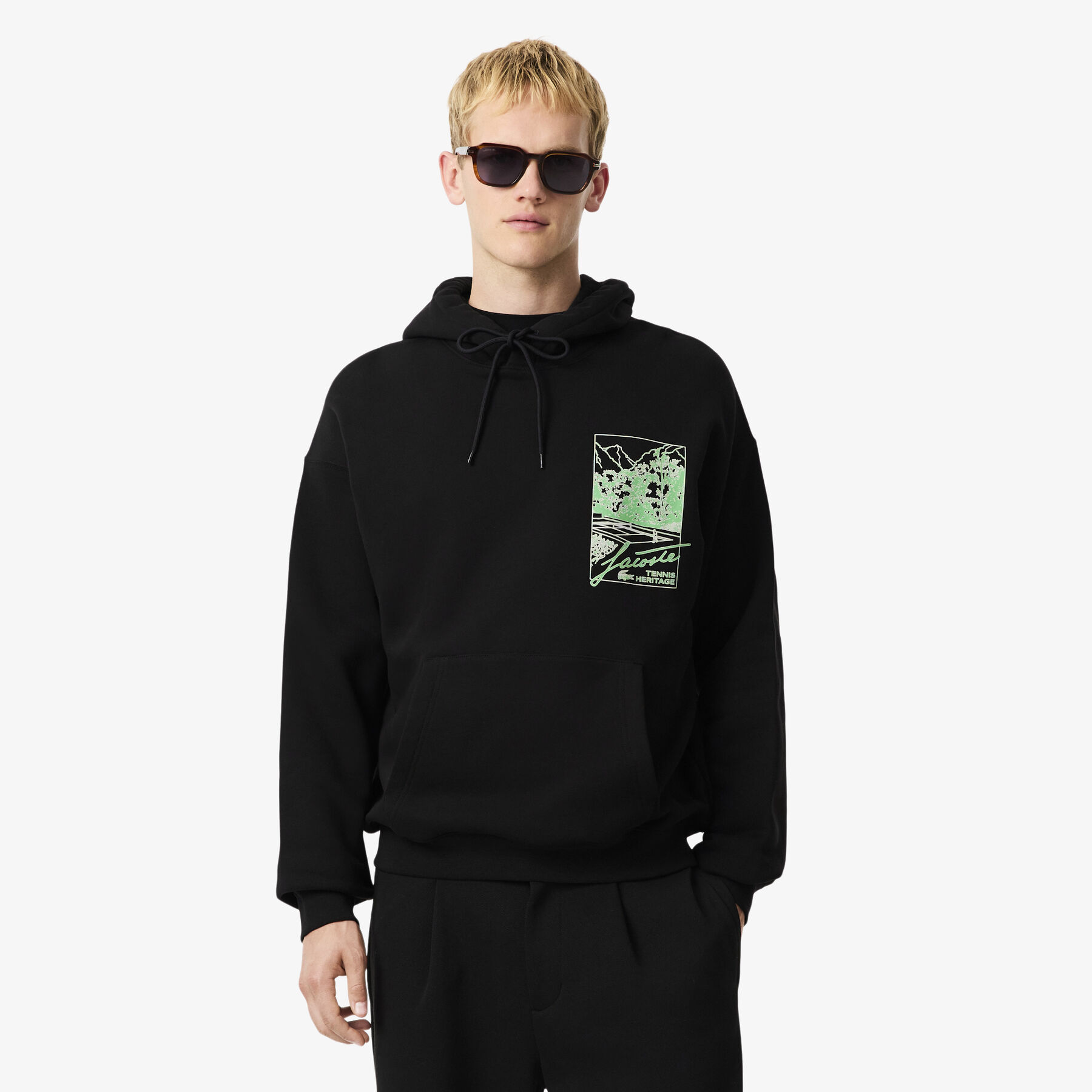 Printed Fleece Hoodie lacoste printed fleece hoodie