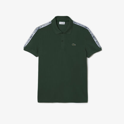 Regular Fit Logo Stripe Stretch Cotton Polo Shirt