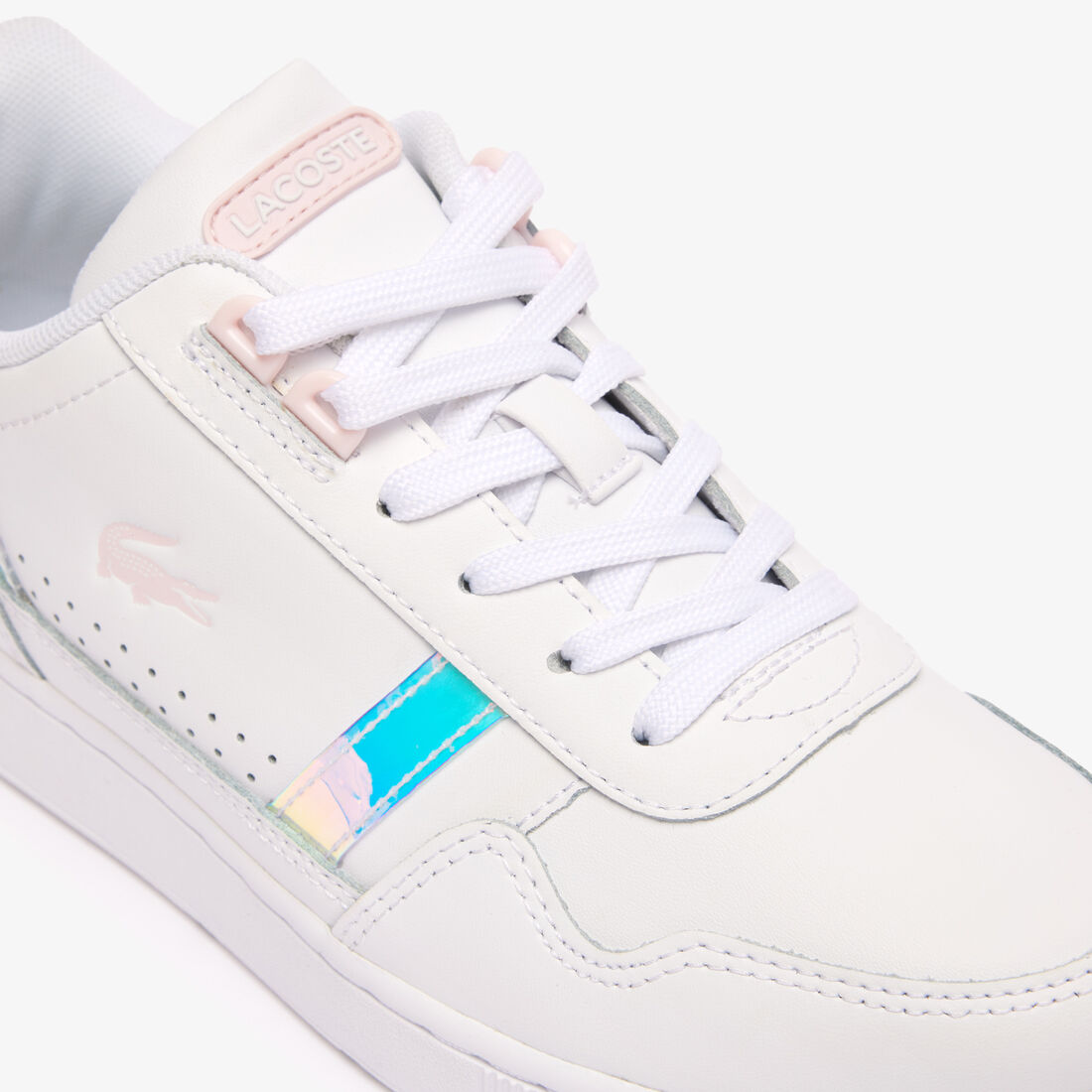 حذاء رياضي نسائي مصنوع من الجلد بلون الباستيل T-Clip Women's T-Clip Pastel Accent Leather Trainers - 47SFA0061-1Y9