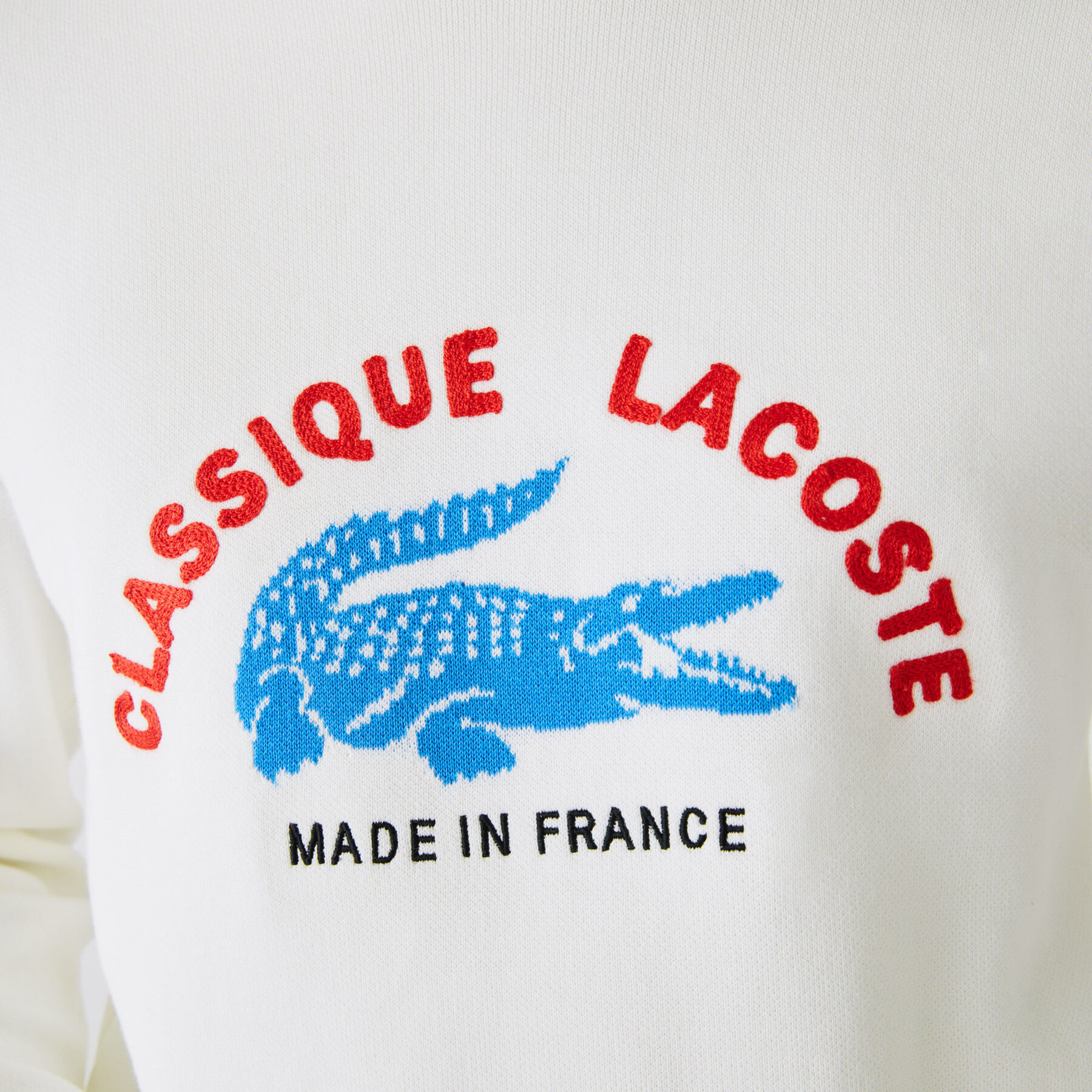 Men’s Made In France Crew Neck Embroidered Stretch Cotton Sweater lacoste men s made in france crew neck embroidered stretch cotton sweater
