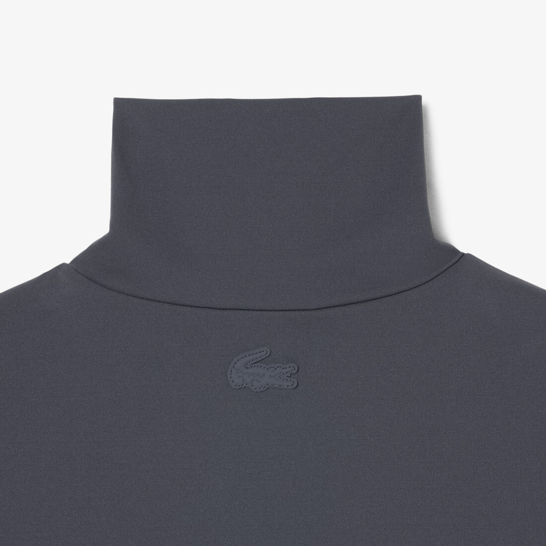 lacoste runway high neck printed stretch t shirt