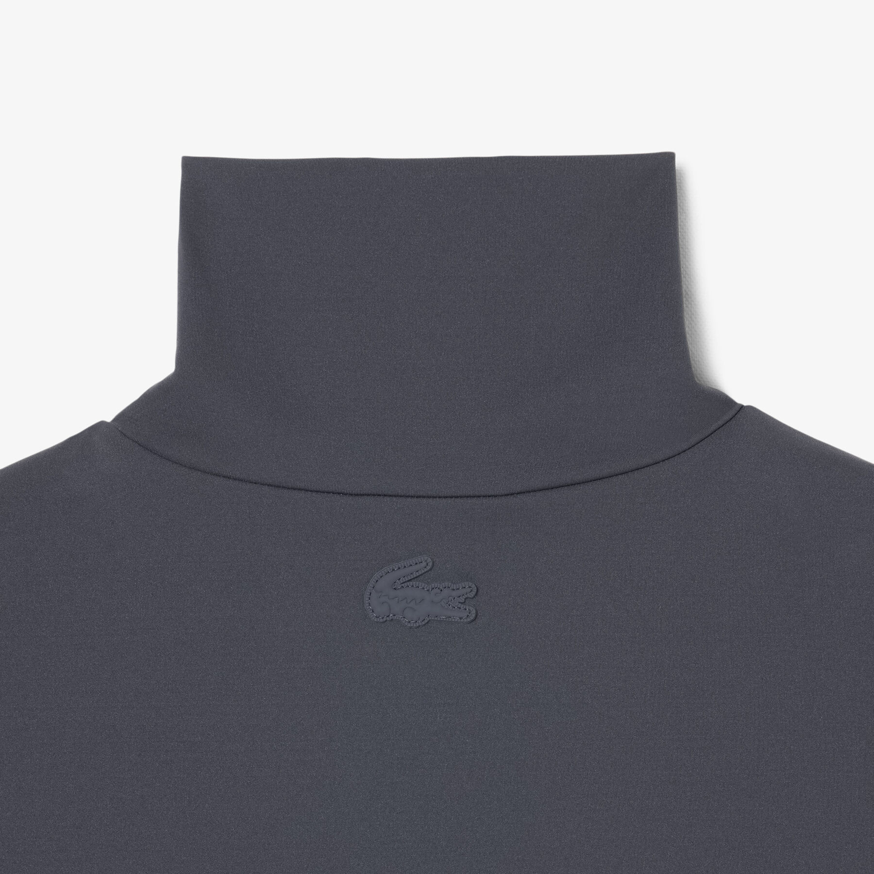 lacoste runway high neck printed stretch t shirt