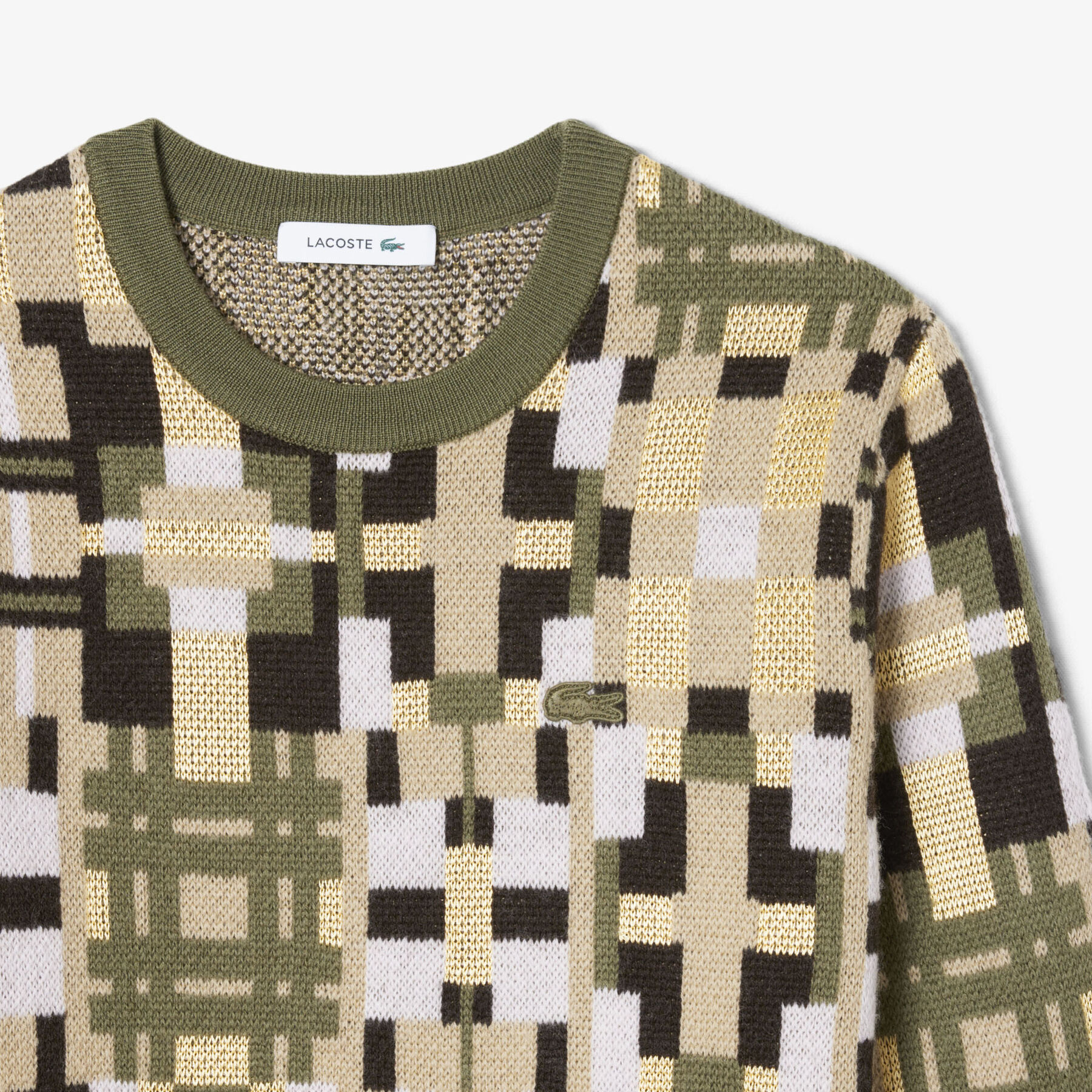 Crew Neck Wool Jacquard Graphic Sweater lacoste crew neck wool jacquard graphic sweater