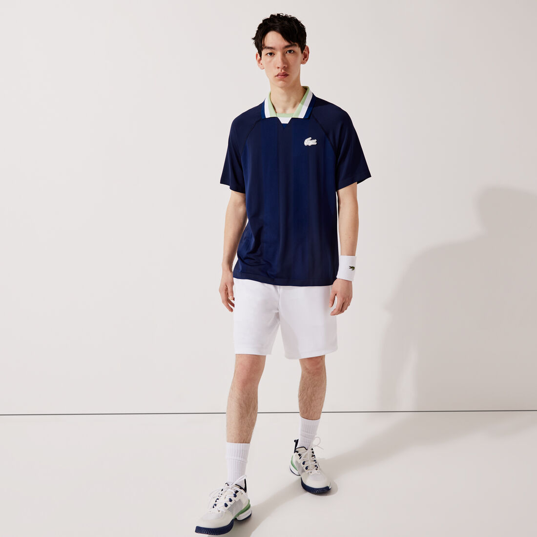 تيشيرت بولو جاكار بدون حياكة بياقة مفتوحة للرجال مجموعة Lacoste SPORT تيشيرت بولو جاكار بدون حياكة بياقة مفتوحة للرجال مجموعة Lacoste SPORT