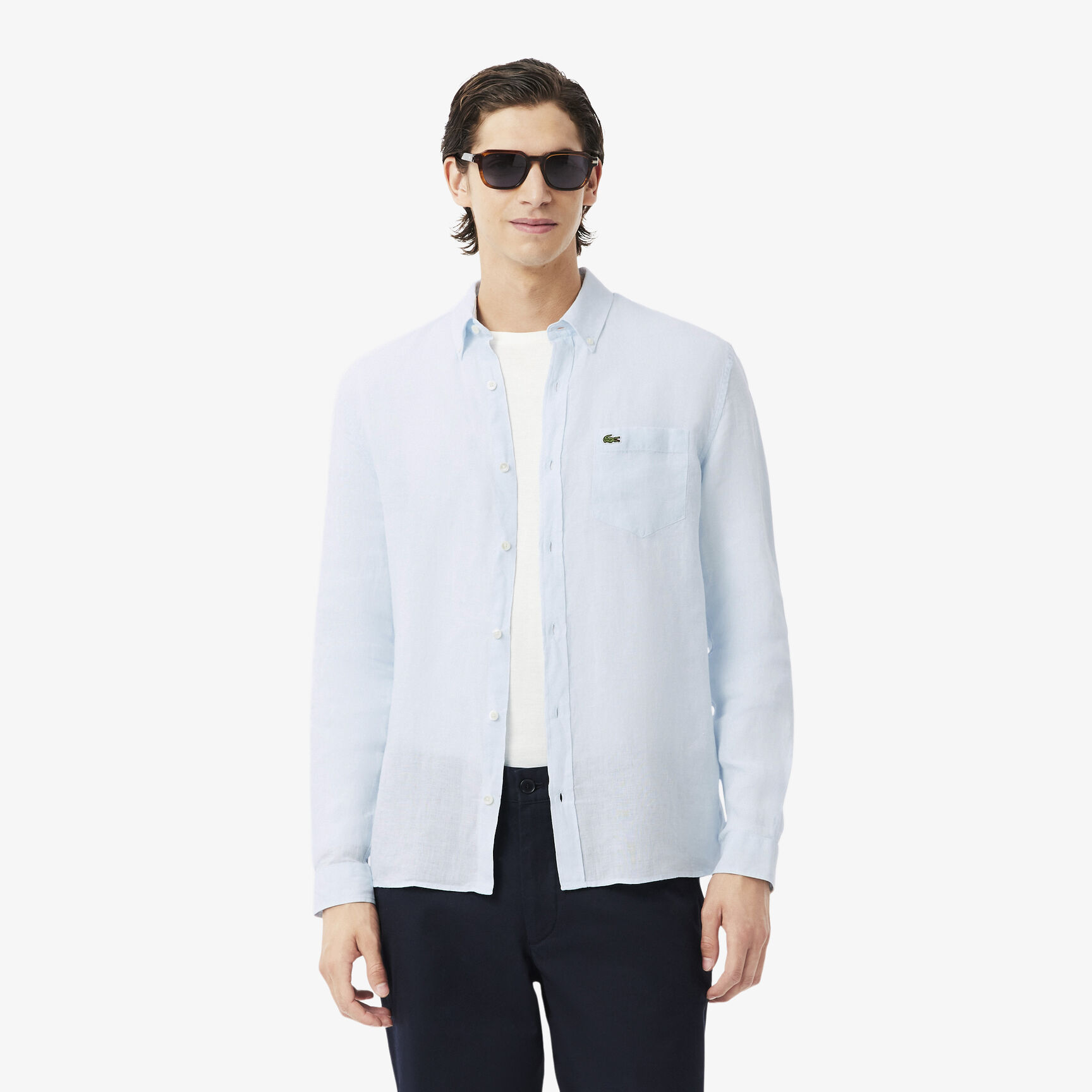 قميص كتان بقصّة عادية Men's Lacoste Linen Shirt - CH5692-00-T01