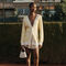Tennis Court Jacquard Long Cardigan - AF9871-00-IHX